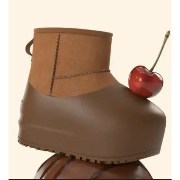 UGG Shoes - UGG Classic Mini Pumped Molded Platform Boots Women’s Sz 7 Chestnut Suede Rubber